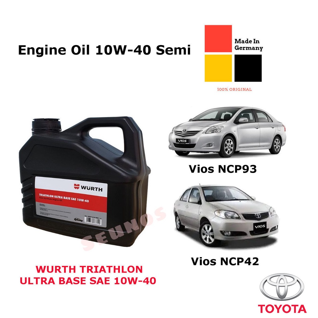 Toyota Vios NCP93 NCP 42 Engine Oil 10W40 Semi Triathlon Ultra Base