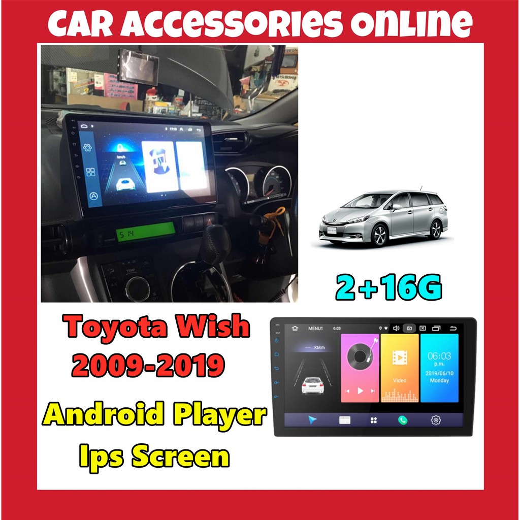 2+32G !!Toyota Wish Android Player 10 inch IPS 2.5D Full HD with player ...