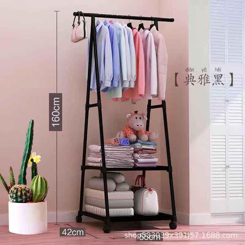 LEHOMEBIZ Multi function Triangle Coat Rack Removable Bedroom Hanging Clothes Rack With Wheels FloorStanding Coat Rack Shopee Malaysia