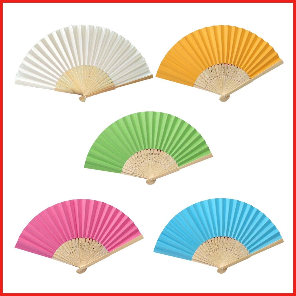 Foldable Paper Fan Folding Fan For Women Handheld Paper Fan Chinese Style Fan Paper 7inch