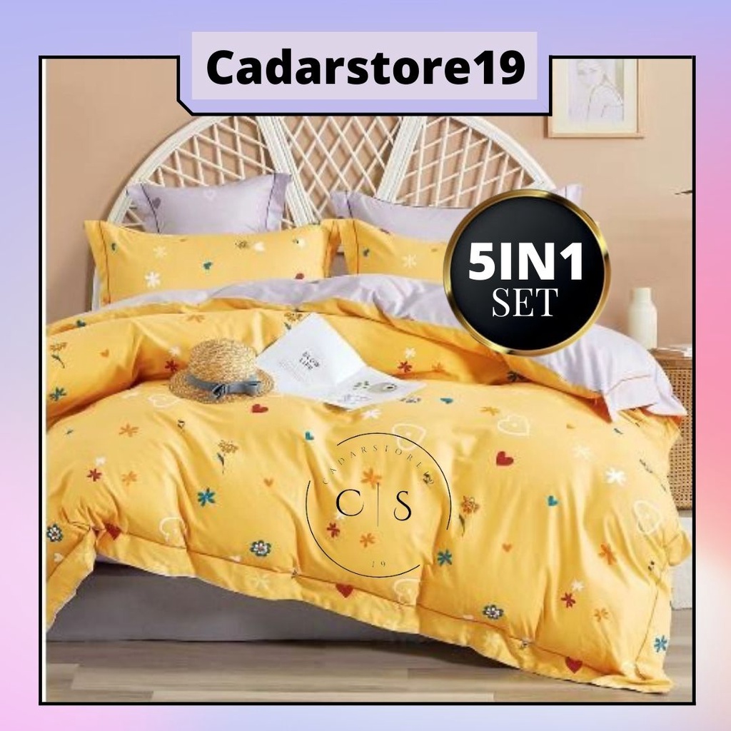 CADAR HIGH QUALITY 1200 thread counts 5 in 1 100% Cotton Quilt Cover