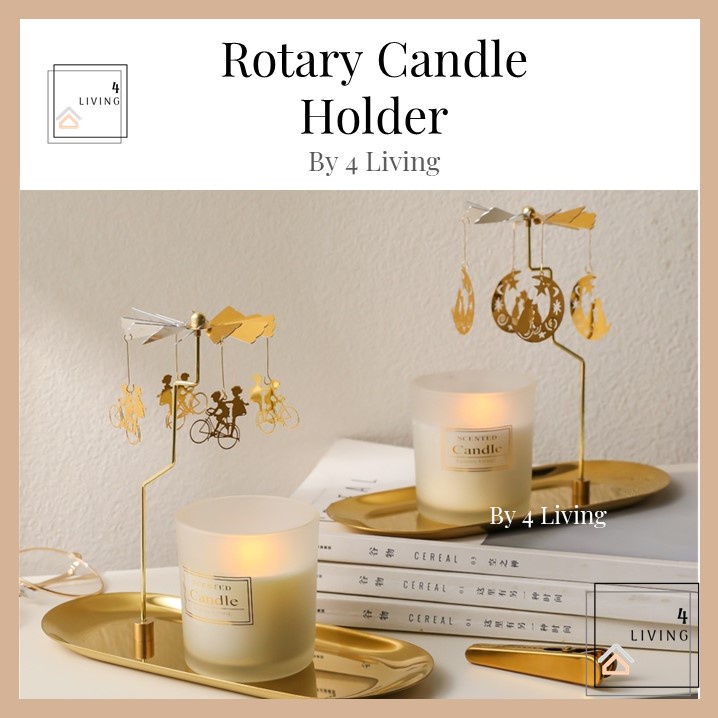 🔥 Candle Rotating Candlestick Candle Holder Candle Stand Carousel