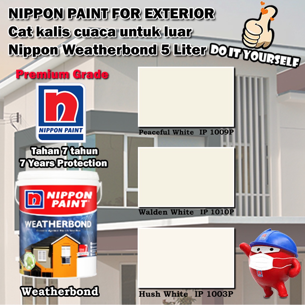 Nippon Paint Weatherbond Exterior collection 5 Liter Peaceful White