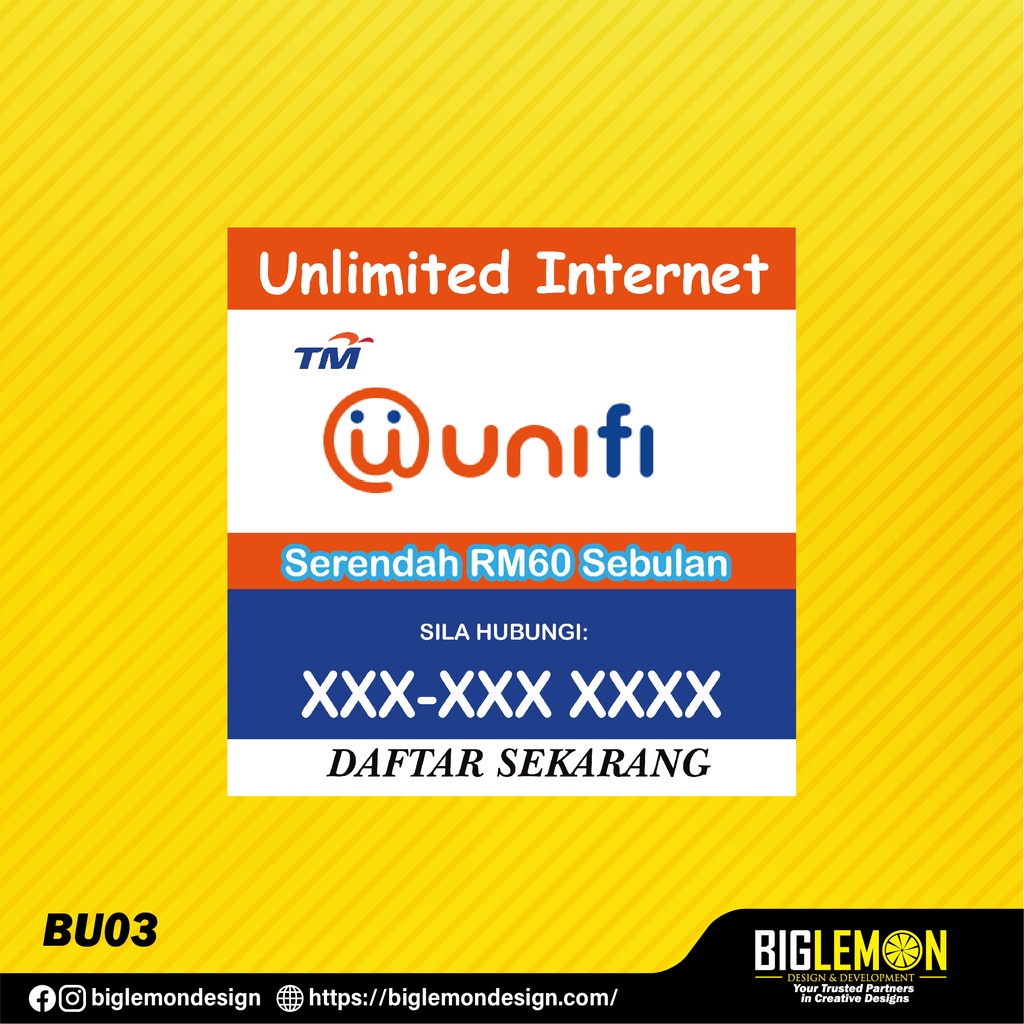 Bunting Unifi ready design iklan bunting unifi gegantung unifi | Shopee ...