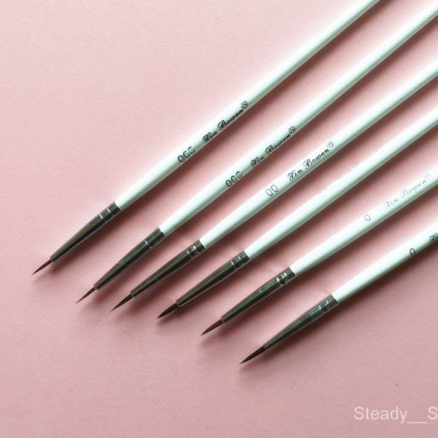 6pcs Nylon Fine Hook Line Pen Round Tip Paint Brush Pen For Watercolor