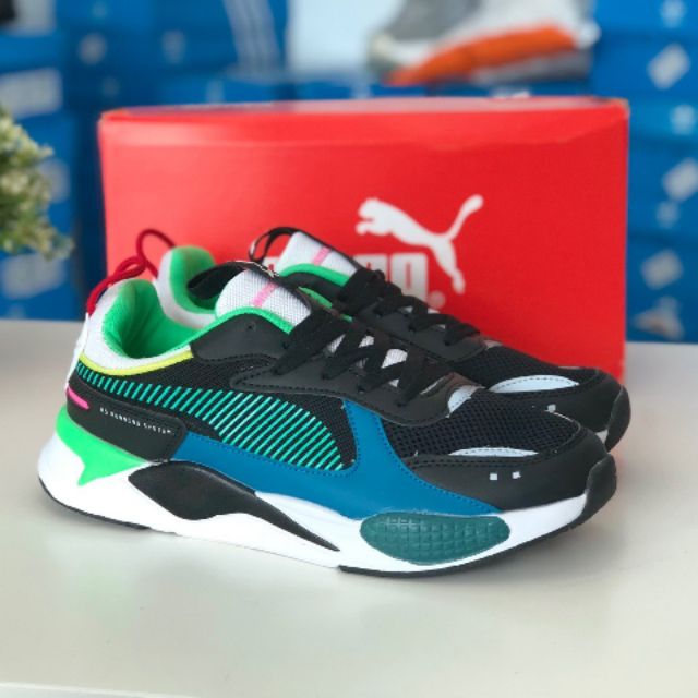 Puma rsx hotsell black green