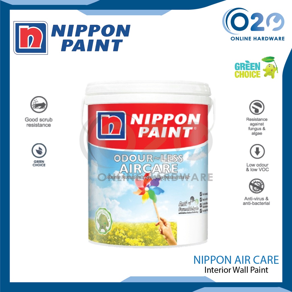 5L Nippon Paint Odourless Air Care Paint Cat Painting Cat Dinding Wall ...