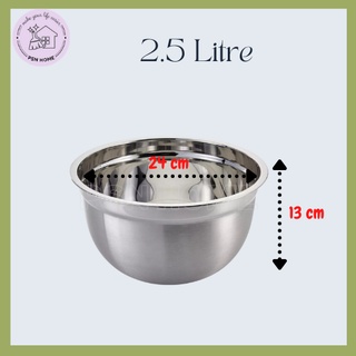 Kitchen Stainless Steel 304 Mixing Bowl Deep Design Cooking Baking Cake  Bread Salad Kitchen Mixer Bowl, 2800ML