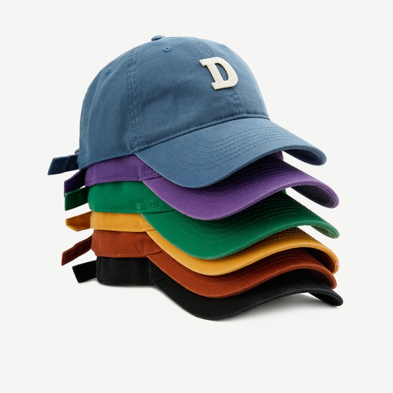 D letter embroidery men and women couple curved brim cap fashion soft ...