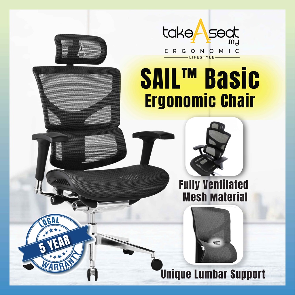 SAIL™ Basic Ergonomic Chair With Legrest, SAIL™ Chair