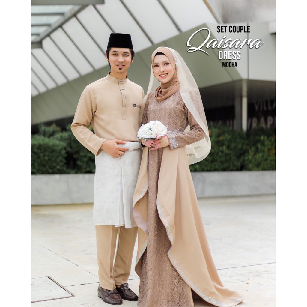 Item Dalam Harga Bridal Set Baju Dress Qaisara In Mocha Nikah