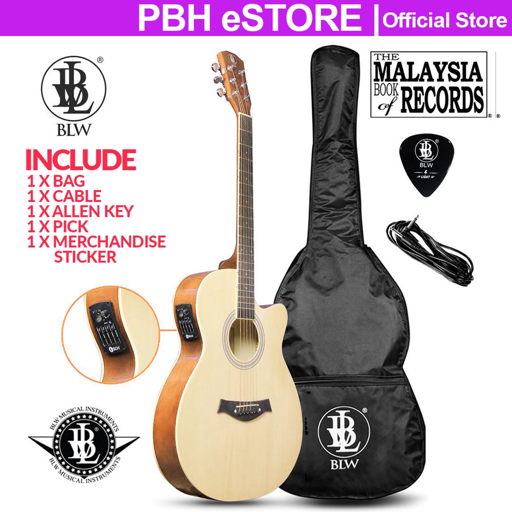 BLW Slimcoustic 40 Inch Semi Acoustic Guitar Package Gitar Elektrik Pack Shopee Malaysia