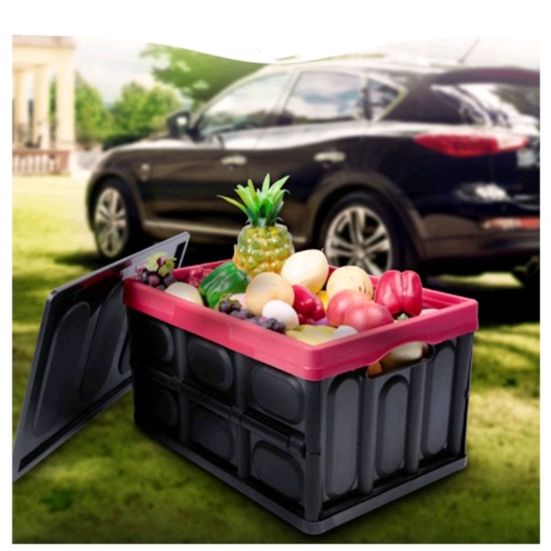 55L Car Trunk Box Multipurpose Container Foldable Car Trunk Boot