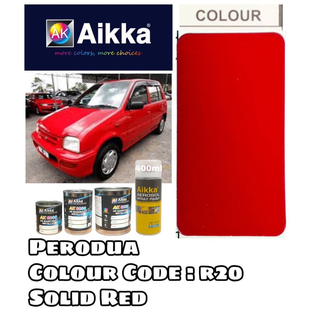 Perodua Kancil R20 RED 2K Cat AIKKA Original Color Car Paint /Touch Up