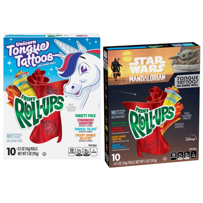 Betty Crocker - Unicorn/ Star Wars Tattoos Fruit Roll-Ups, Variety 5oz ...