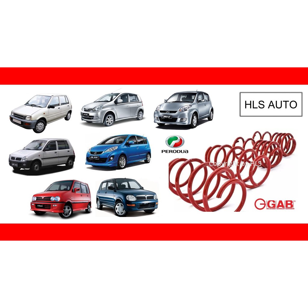 GAB Perodua Sport Spring Set ( MYVI, KELISA, KENARI, AXIA, BEZZA, VIVA ...