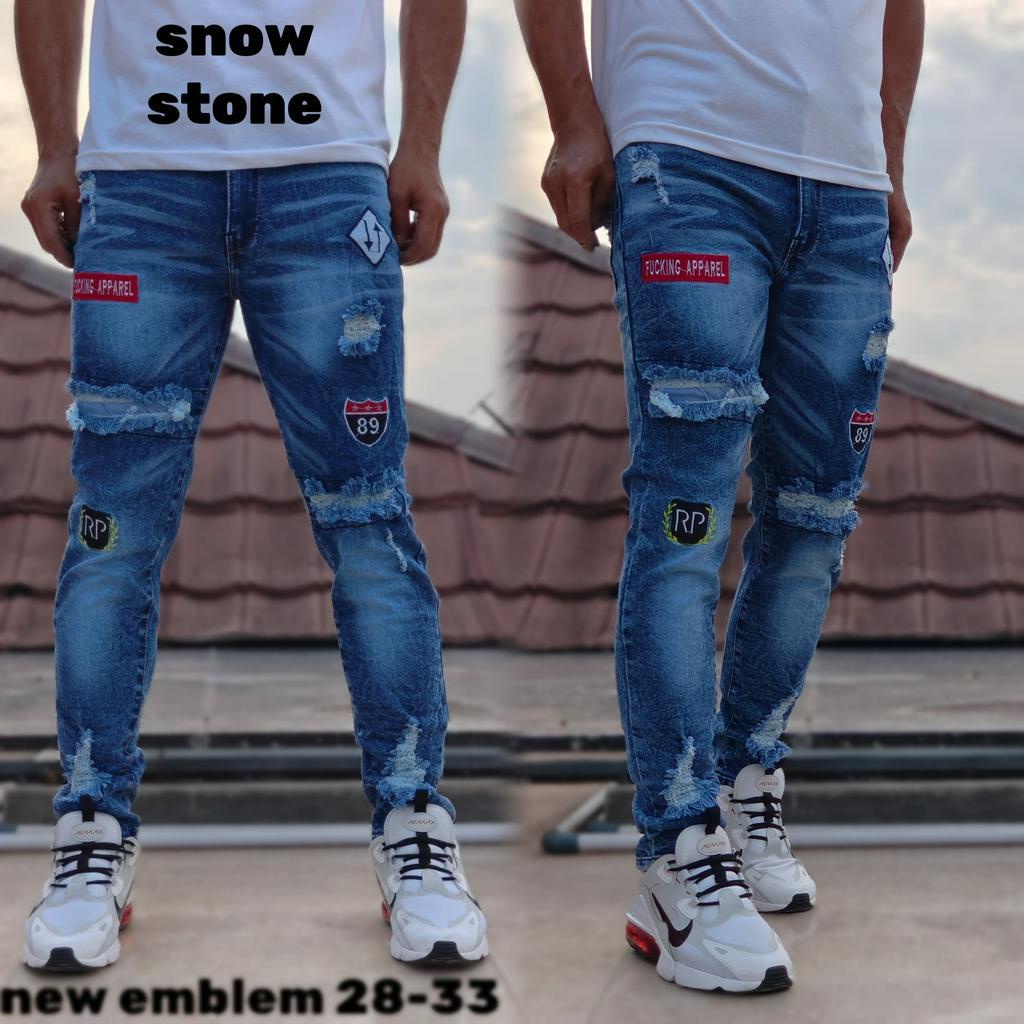 Ripped Jeans Emblem New Ripped Jeans Long Ripped Not See Through Jeans