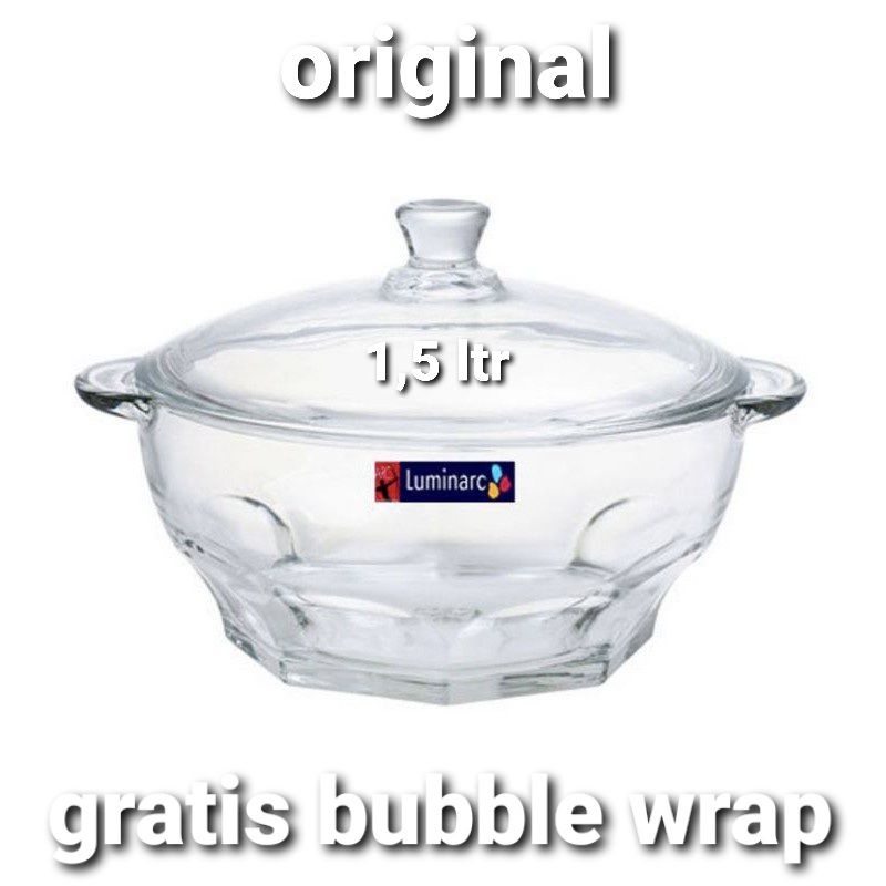 Luminarc 1.5 Ltr Granitey Glass Serving Container+Glass Lid Shopee