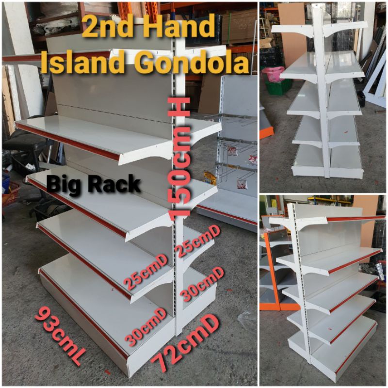 Big Rack 2nd Hand Island Gondola 150cm x 93cmLx22cmD,8+2,Rack Tengah