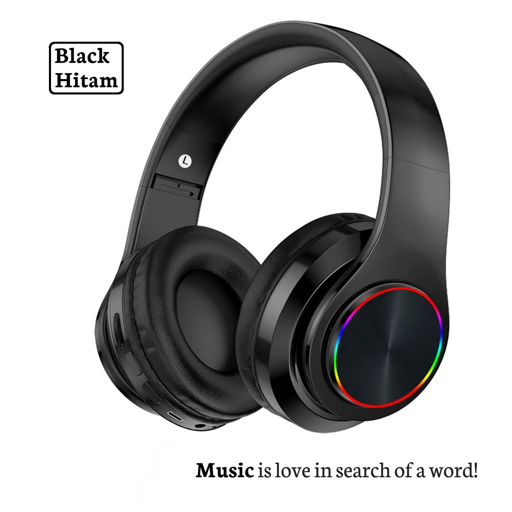 B39 Wireless Headset Bluetooth 5.0 Colorful LED Bass Stereo Wireless ...