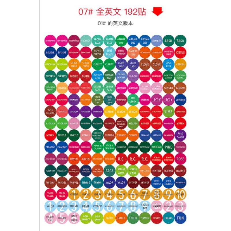Young Living Essential Oil Cap Sticker 悠乐芳精油瓶盖贴（十圣精油）（RainDrop）（Oola ...