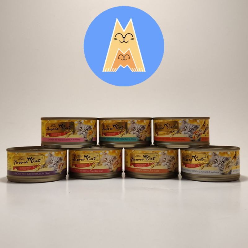 READY STOCK Fussie Cat Super Premium GOLD Label Cat Food 80g