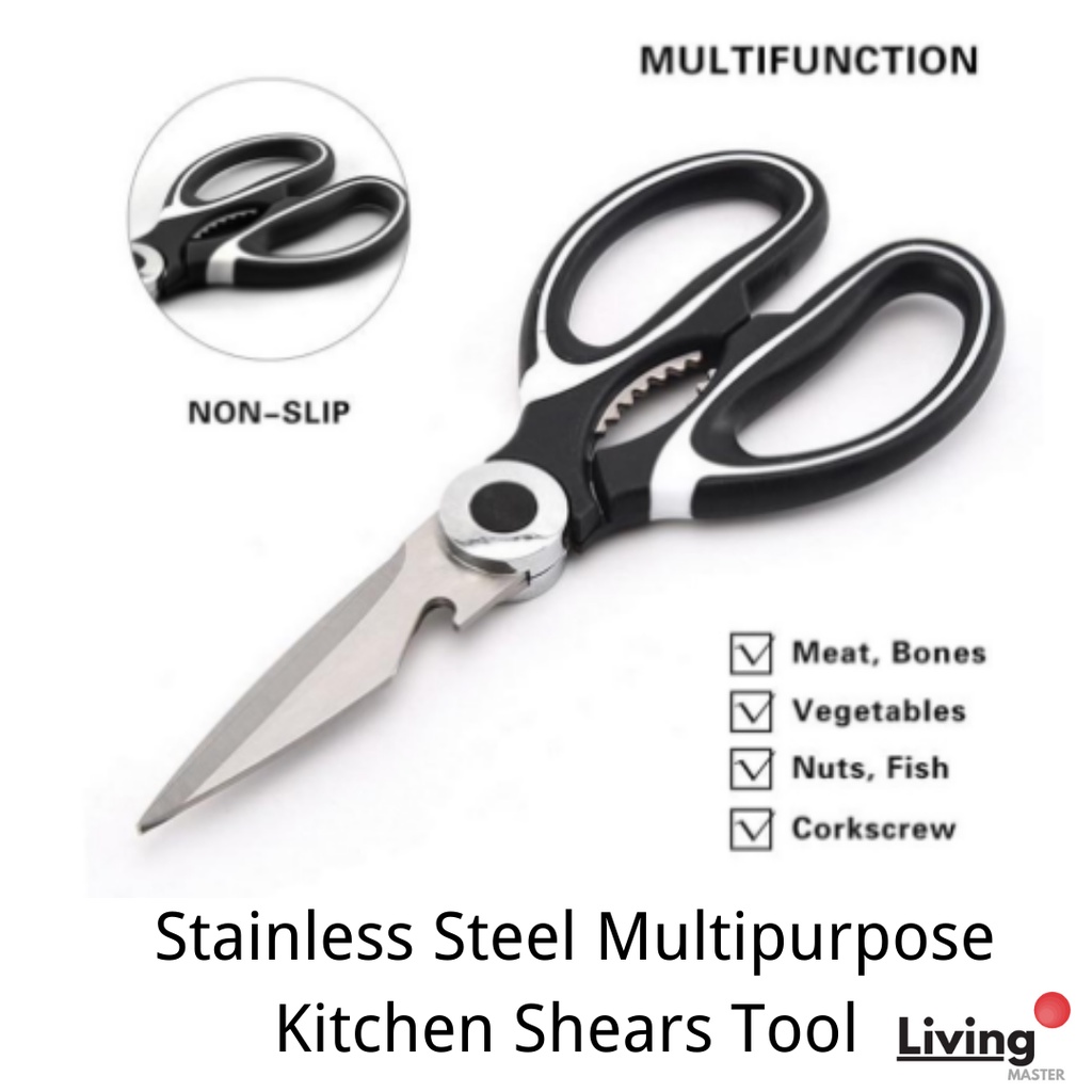 Kitchen scissors stainless steel food scissors multifunctional food chicken  vegetable barbecue fish and meat cutting tools