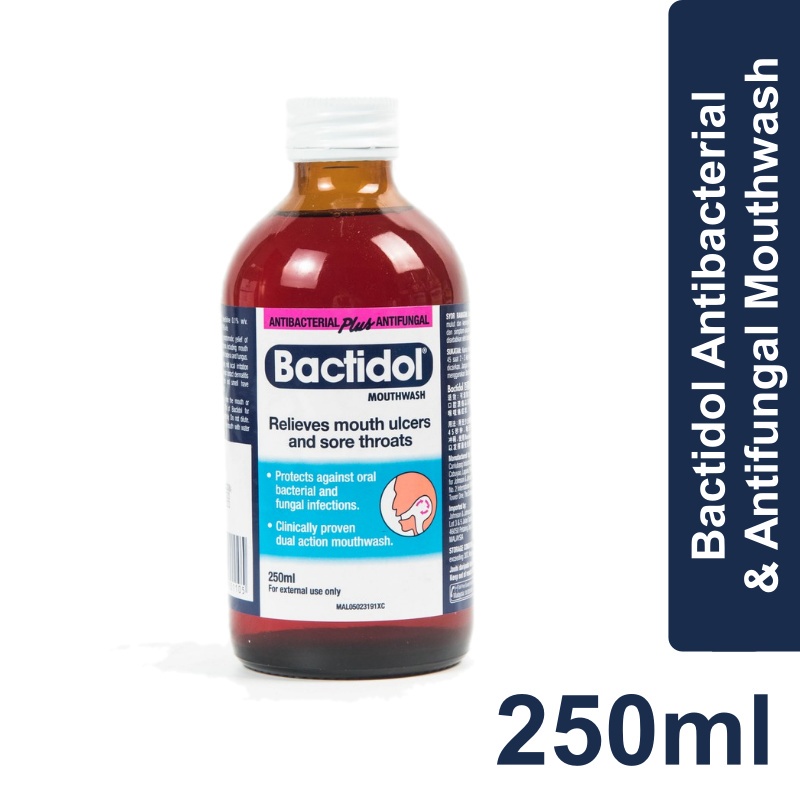 Bactidol Antibacterial & Antifungal Mouthwash for Mouth Ulcer & Sore