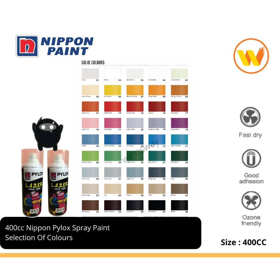 [READY STOCK] 400CC NIPPON PAINT PYLOX Lazer Spray Paint (Solid