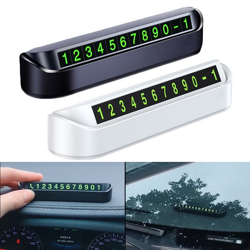 Car Temporary Parking Card Phone Number Card Number Plate Luminous Stop ...