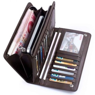 Men's Business Checkbook Card Holder, Coin Purse Bi-fold Leather Wallet ...