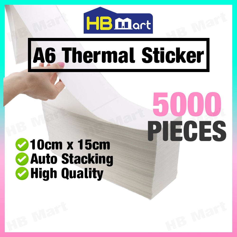 5000pcs Thermal Sticker A6 Paper Roll Fold Stack Airway Bill Sticker ...