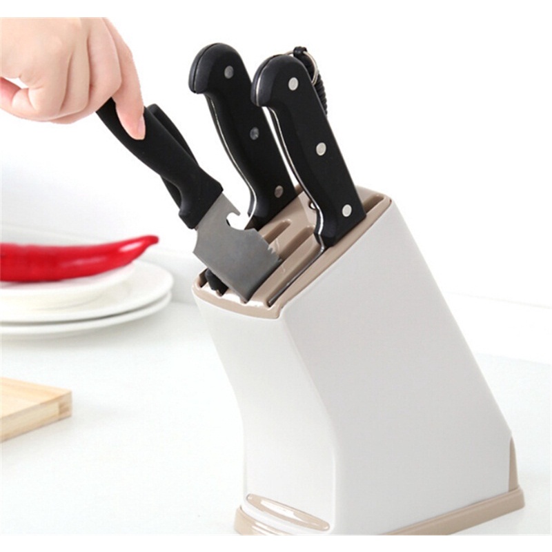 Multifunction Plastic Knife Storage Rack Kitchen Knife Block Holder