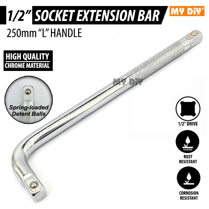 MYDIYHOMEDEPOT Chrome 1/2" Drive L Handle Extension Socket Sliding