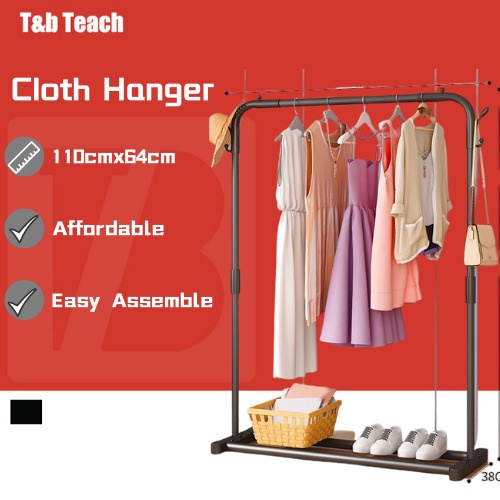 Single/Double Pole Strong Steel Structure Laundry Rack Cloth Organizer ...