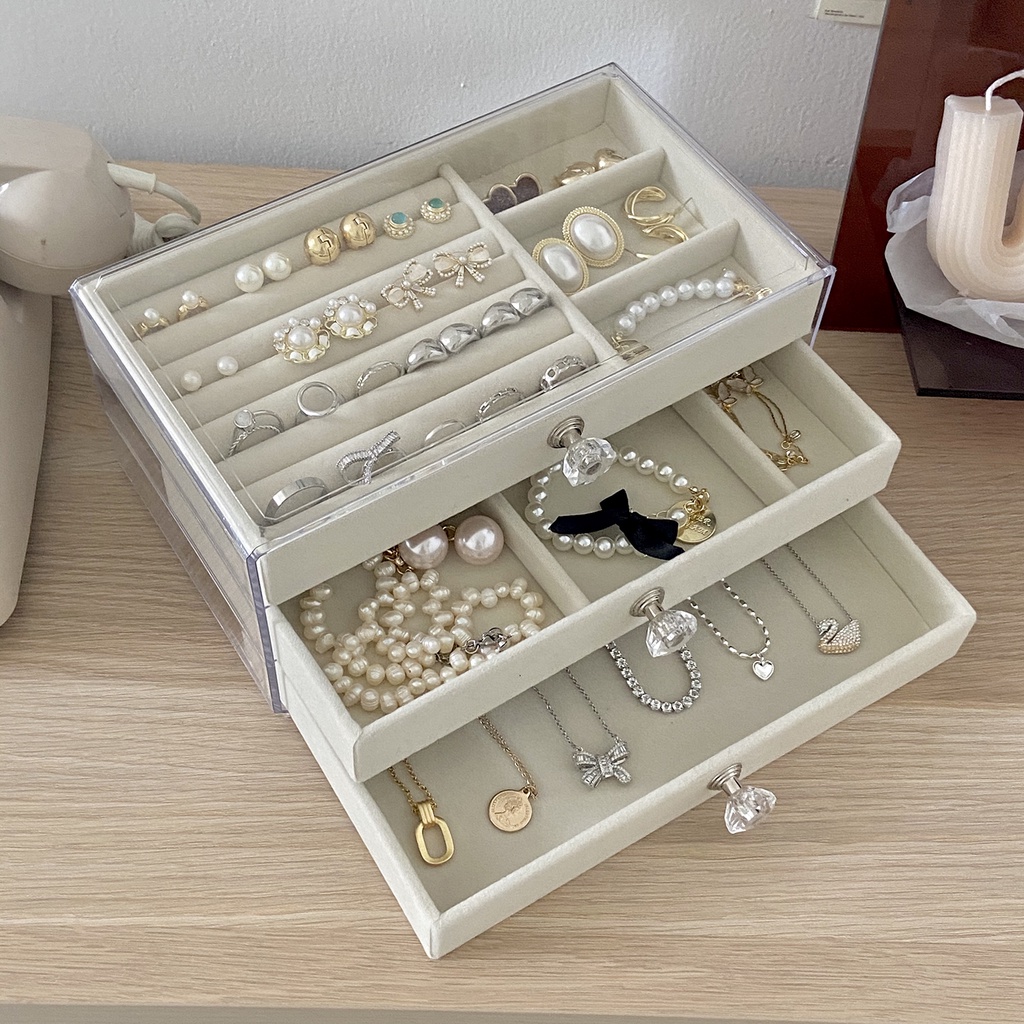 Make Up Organizer Storage Box Drawer Brooch Kerongsang Earring Jewelry ...