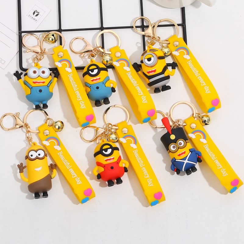 Despicable Me Minion Keychain Doll Cute Cartoon Car Bag Key Pendant