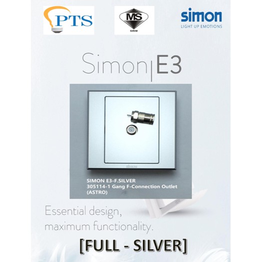 Simon E3 Silver - 1Gang F-Connection Outlet ASTRO Socket | Shopee Malaysia