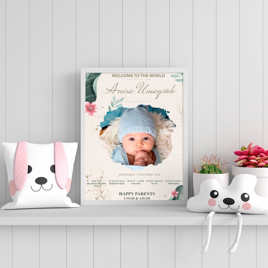 Biodata Baby Photo Frame Print Glass Frame / Photo Frame Photo Frame ...