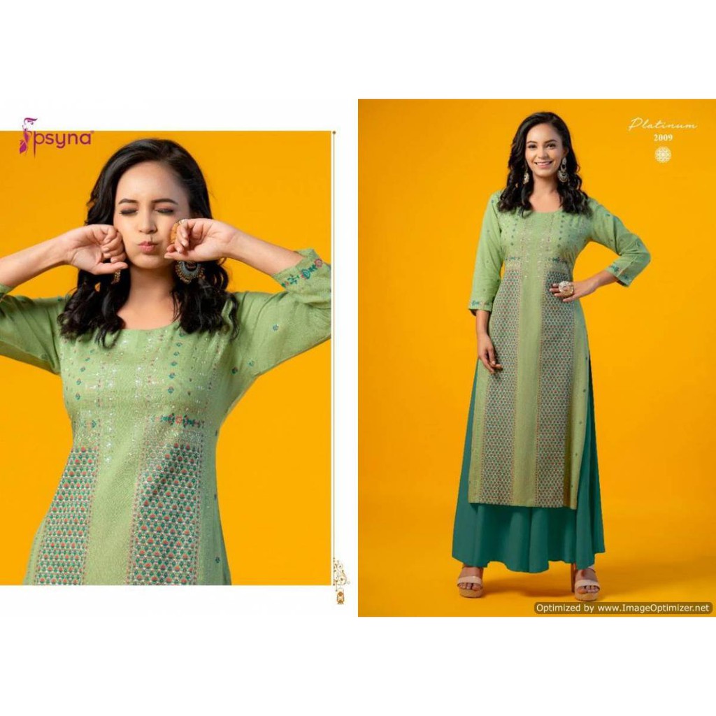 Printed Long Kurti with Palazzos