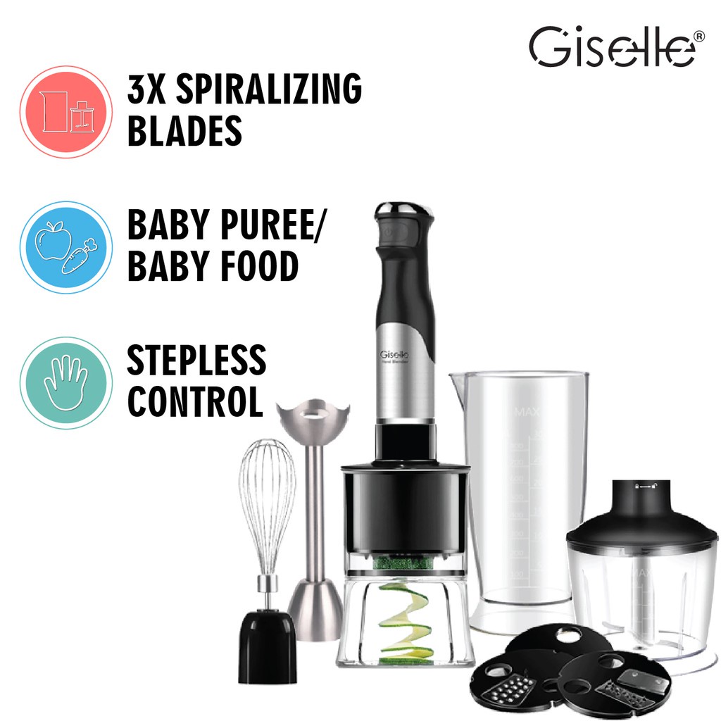Giselle Full Set Hand Blender & Food Processor with Malaysia Plug (600W