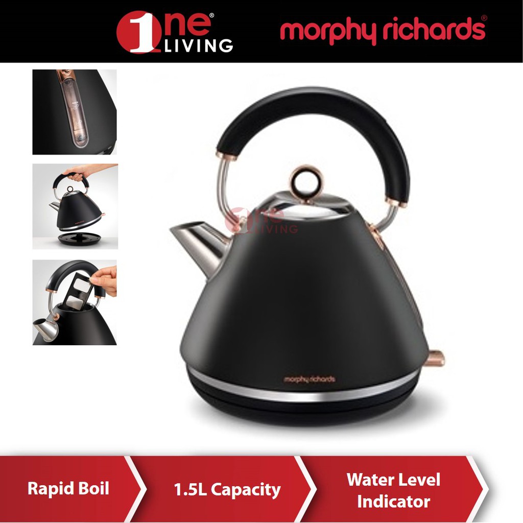Morphy Richards Accents Rose Gold Kettle Black 102104 Shopee Malaysia