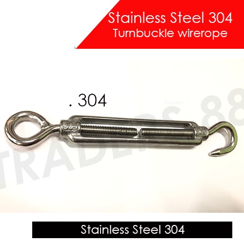 304 Stainless Steel M6 Hook & eye Turnbuckle Wire Rope Tension Adjusting  Chains Rigging