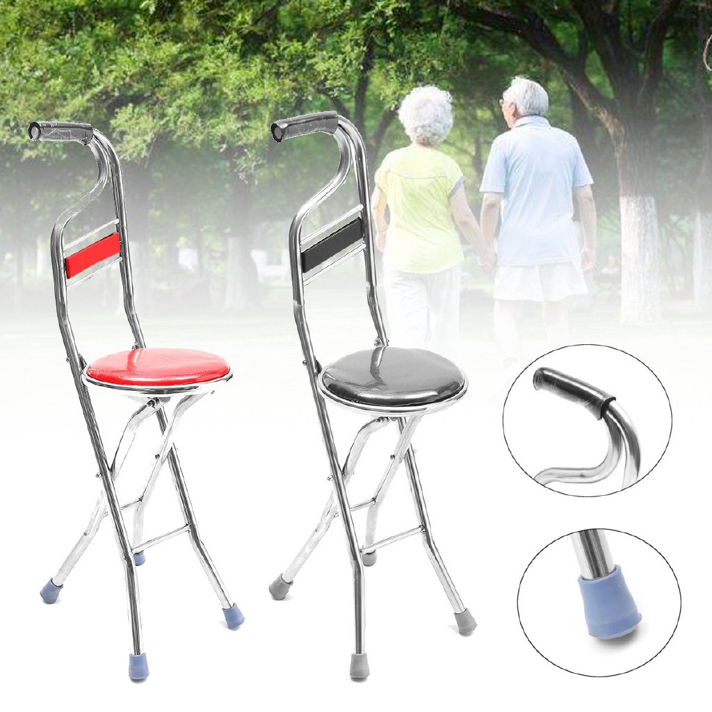 Elderly Foldable Walking Cane Stainless Steel Collapsible Walking