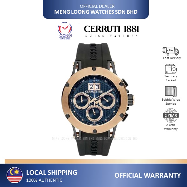 CERRUTI 1881 CTCRA29609 Chonograph Date Rubber Strap Jam Lelaki