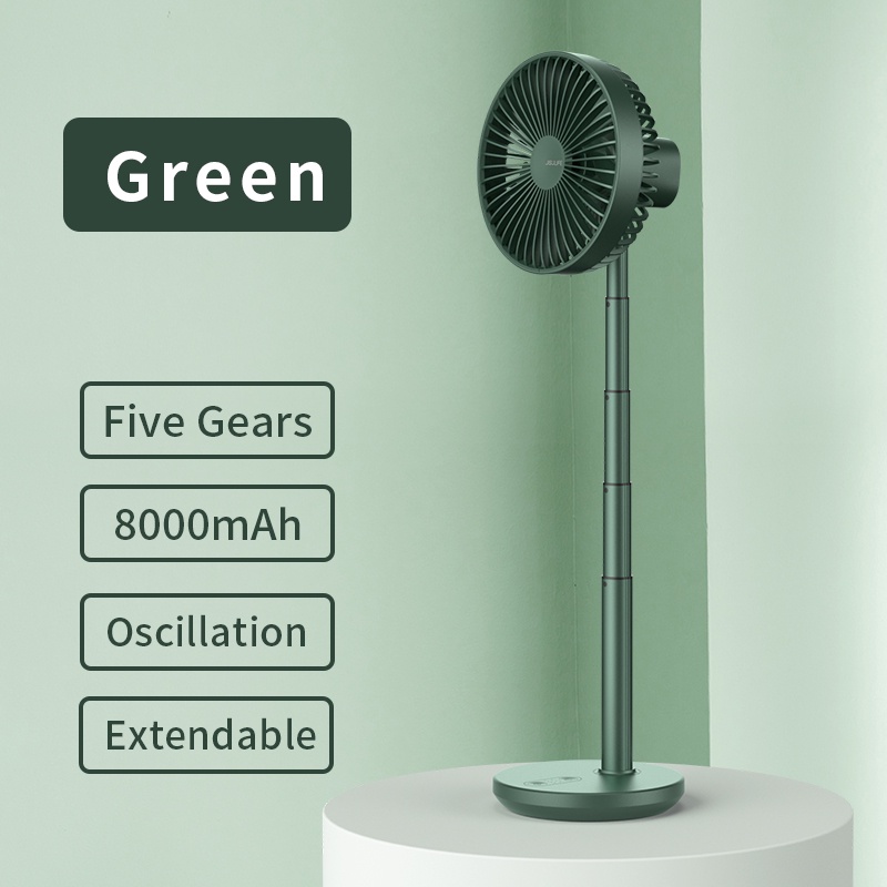 JISULIFE Rechargeable Fan Table USB Stand Portable Oscillating ...