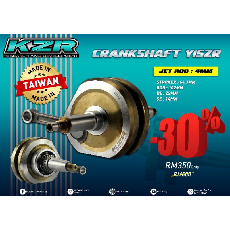 KZR Crankshaft Y15ZR Jet Rod 4mm Made in Taiwan Shopee Malaysia