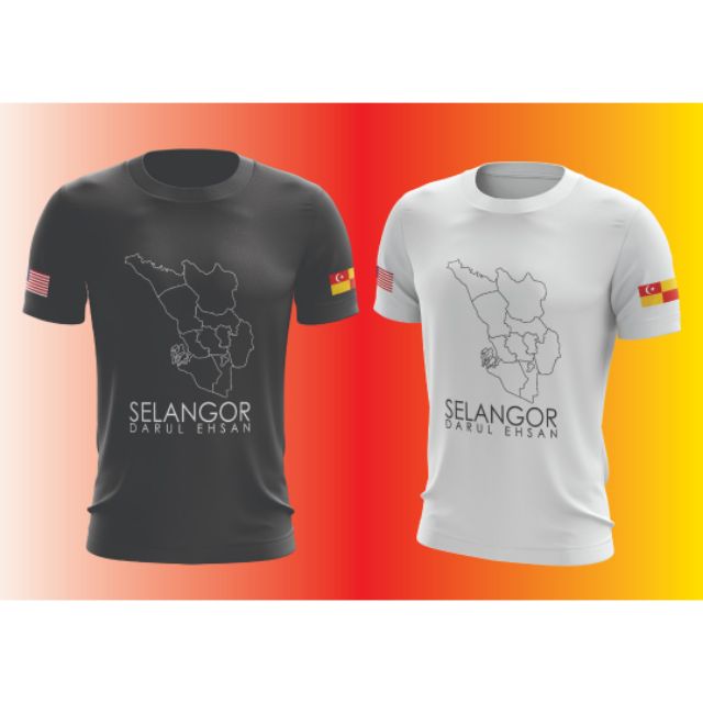 SELANGOR T-SHIRT / PETA SELANGOR / KIRI BENDERA SELANGOR DAN KANAN ...