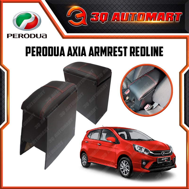 PVC Red Line Arm Rest Armrest Console Box For Perodua Axia 20142022