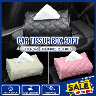 Car leather tissue holder for car back seat headrest hanging
